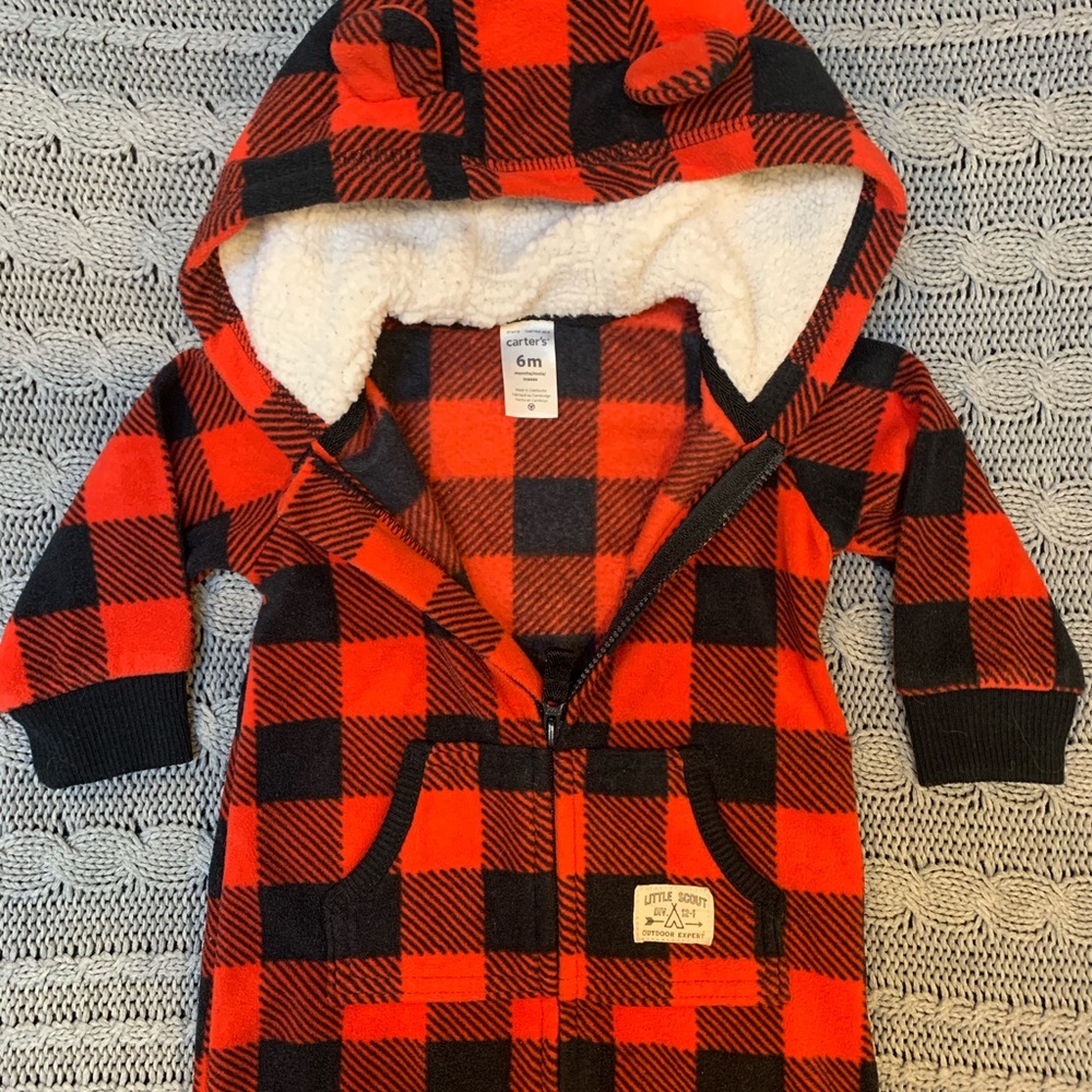 Carter's Teddy Bear Plaid Onesie